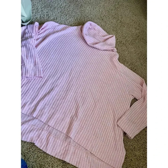 NWOT $98 Anthropologie Maeve Rose Pink Chunky Knit Sweater Turtleneck Size Large - Picture 10 of 10